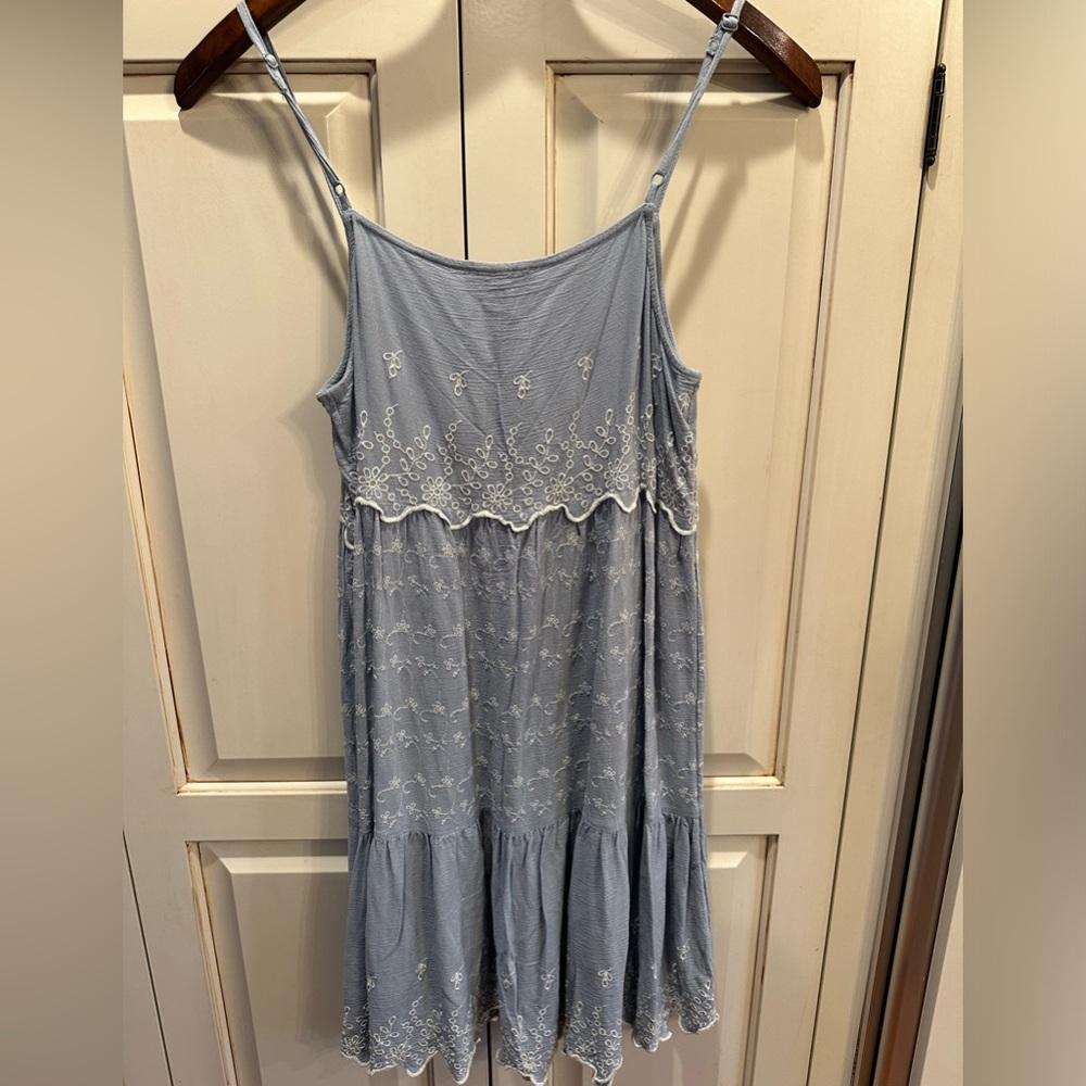 Charming American Eagle Embroidered Dress - Light Blue - Picture 5 of 6